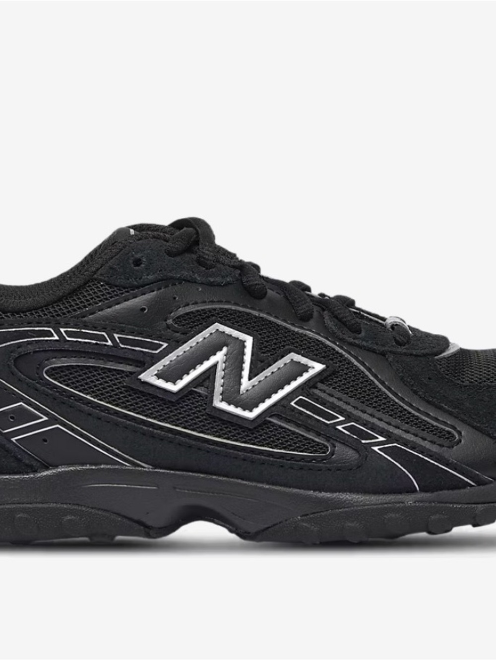 New Balance Black Athletic Running Sneaker with Silver Accents